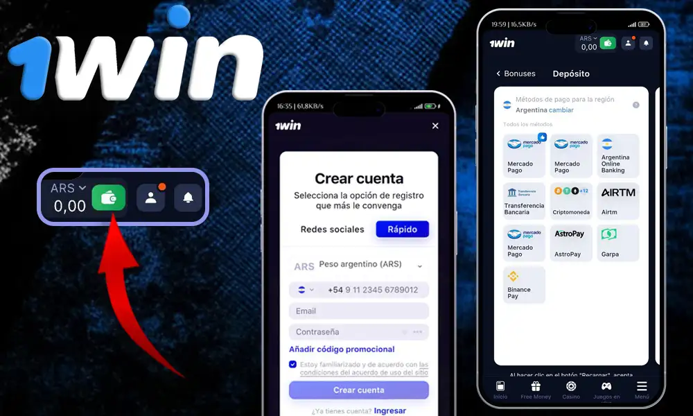 ¡Depósito rápido en 1Win!